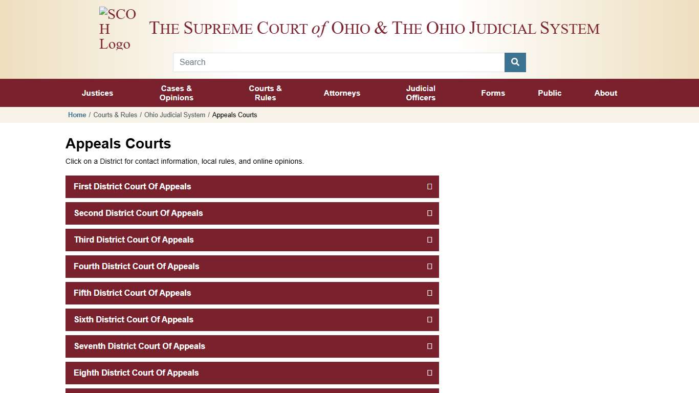 Ohio Court of Appeals » Supreme Court of Ohio